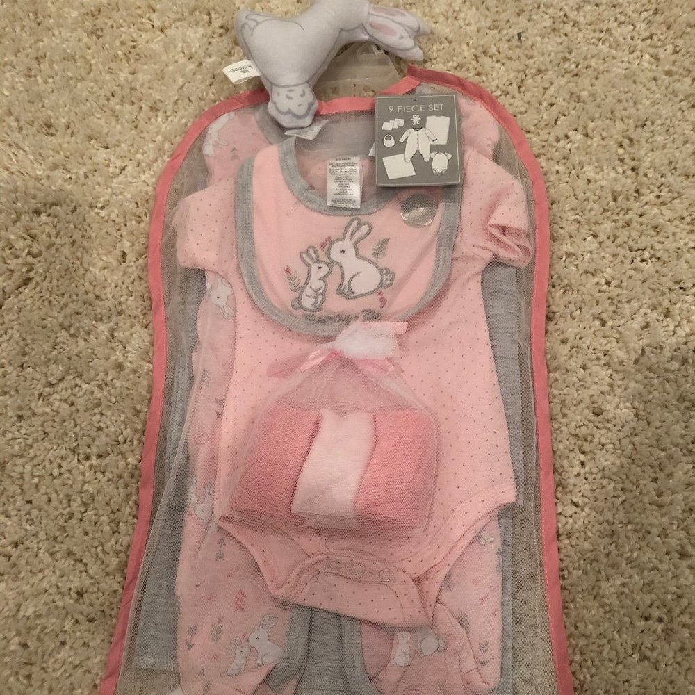 Little Beginnings 9 PC Set, 0-3 Months, Pink